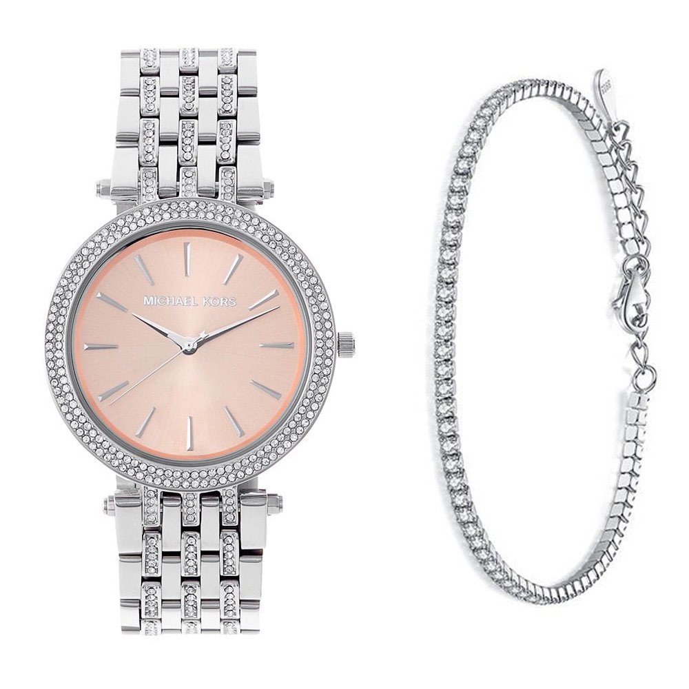 סט שעון מייקל קורס MK3218 וצמיד טניס