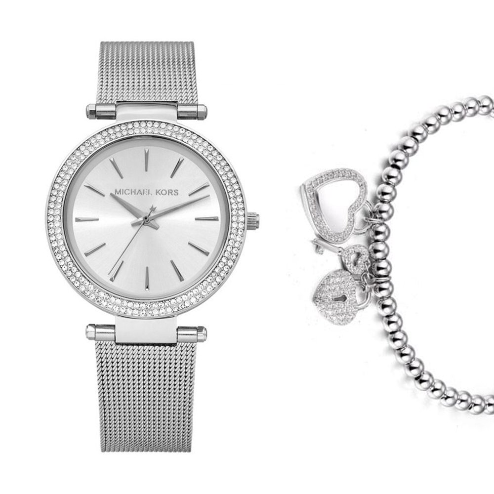 סט שעון מייקל קורס MK3367 וצמיד "מפתח הלב"