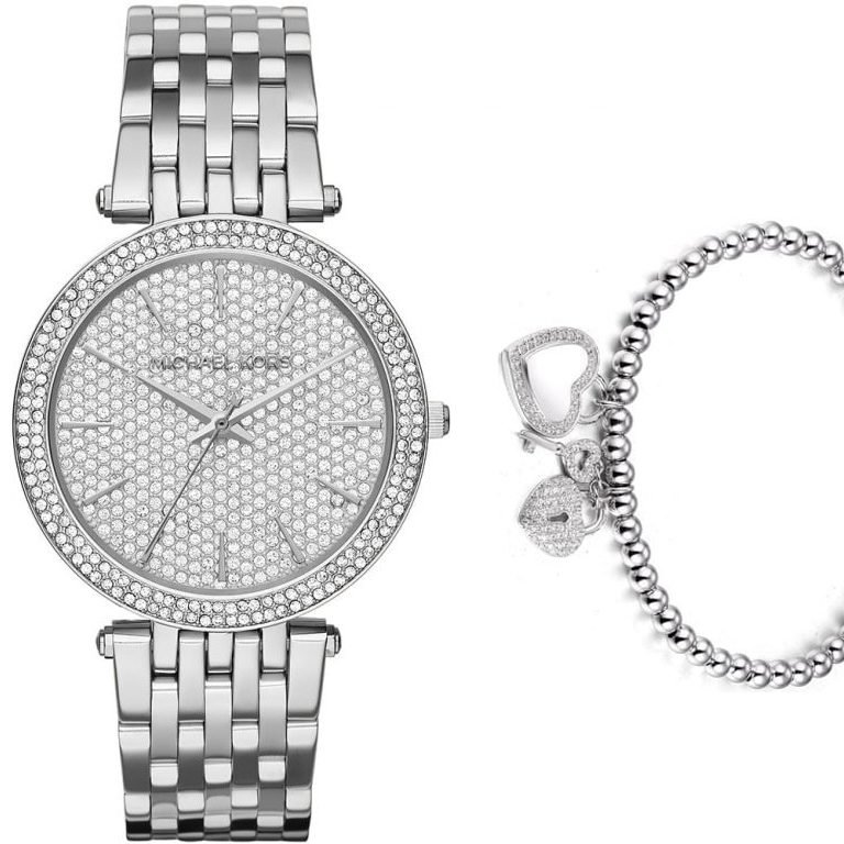 סט שעון מייקל קורס MK3437 וצמיד "מפתח הלב"