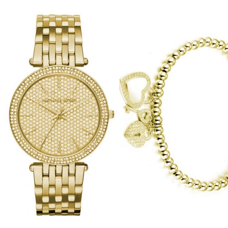 סט שעון מייקל קורס MK3438 וצמיד "מפתח הלב"